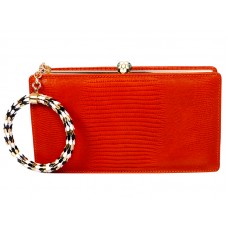 Bvlgari Serpenti keretes pochette gyíkbőr narancs színben