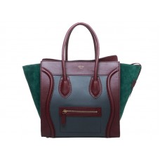 Celine Luggage Közepes Táska Borjúbőr Szürke/Bor/Szelíd Zöld