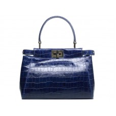Fendi ikonikus mini peekaboo táska krokodilbőr kékben