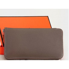 Hermès Cipzáras Pénztárca Eredeti Epsom Borjúbőr Sötét Khaki