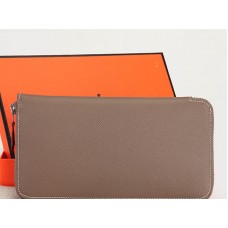 Hermès Cipzáras Pénztárca Eredeti Epsom Borjúbőr Szürke