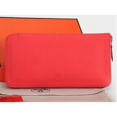 Hermès Cipzáras Pénztárca Eredeti Bőr Görögdinnye Piros
