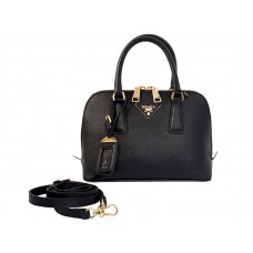 Prada Saffiano Bőr Felső Fogantyús Mini Táska Fekete