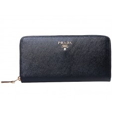 Prada Saffiano Zippy Pénztárca Fekete