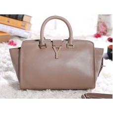 Yves Saint Laurent Cabas Chyc Eredeti Bőr Táska Világos Khaki