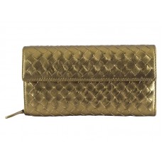 Bottega Veneta Intrecciato Nappa Continental pénztárca arany gombbal