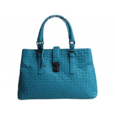 Bottega Veneta Roma Intrecciato bőr tote kék