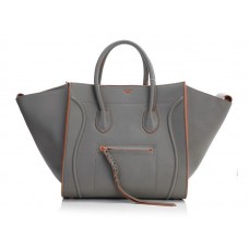 Celine Luggage Phantom Négyzet alakú Táska Szürke Narancssárga Díszítéssel