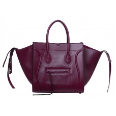 Celine Luggage Phantom Négyzet alakú Táska Borszínű Fekete Díszítéssel