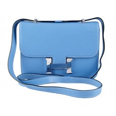 Hermès Constance 23 Egyszemélyes Válltáska Togo Bőr Kék