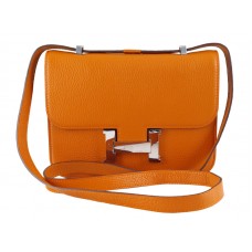 Hermès Constance 23 Egyszálú Válltáska Togo Bőr Narancssárga