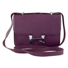 Hermès Constance 23 Egyszemélyes Válltáska Togo Bőr Lila