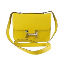 Hermès Constance 23 Egyszemélyes Válltáska Togo Bőr Sárga