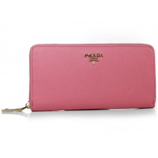 Prada Saffiano Zippy Pénztárca Sötét Rózsaszín