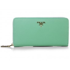 Prada Saffiano Zippy Pénztárca Zöld