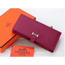 Hermès Epsom Eredeti Borjúbőr Bearn Japonaise Kétrészes Ibolyavörös