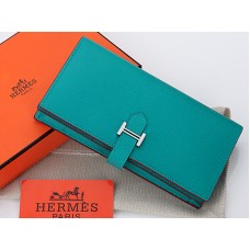 Hermès Epsom Eredeti Borjúbőr Bearn Japán Kétrészes Pénztárca Türkiz