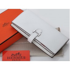 Hermès Epsom Eredeti Borjúbőr Bearn Japán Kétrészes Pénztárca Fehér