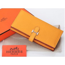 Hermès Dogon Togo Eredeti Borjúbőr Bearn Japán Kétrészes Pénztárca Sárga