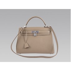 Hermès Kelly 32cm Togo Bőr Clemence Gris Clair Táska