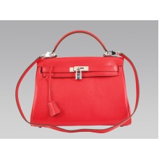 Hermès Kelly 32cm Togo Bőr Clémence Rouge Vif Táska