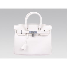 Hermès Birkin 30 cm-es Togo Clemence Fehér Táska