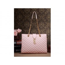 Yves Saint Laurent klasszikus monogram bevásárlótáska Pink Grain de Poudre texturált matelasse bőrből