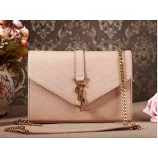 YSL Kis Monogramos Táska Sötétbézs Szemcsés Texturált Matelasse Bőrből