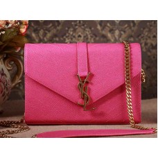 Ysl Kis Monogramme Táska Rúzs Fukszia Szemcsés Texturált Matelasse Bőr