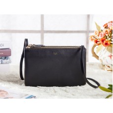 Celine Mini Trio Crossbody Messenger Táska Világos Fekete
