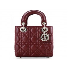 Dior Nano Bőr Táska Arany Hardveres Burgundia
