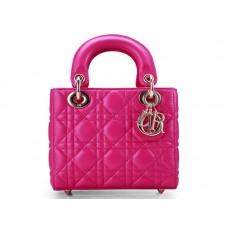 Dior Nano Bőr Táska Arany Hardverrel Élénk Rózsaszín