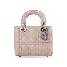Dior Nano Bőr Táska Ezüst Hardveres Bézs