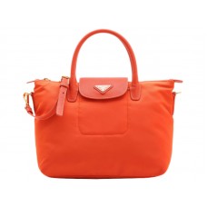 Prada Tessuto Nylon Bőr Díszítésű Táska Narancssárga