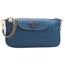 Prada Tessuto Nylon Saffiano Bőr Csuklópánttal Kék