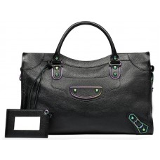 Balenciaga Klasszikus Metál Élű Irizáló Városi Táska Fekete