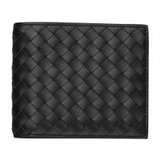 Bottega Veneta Bi-Fold pénztárca Intrecciato Vn fekete színben
