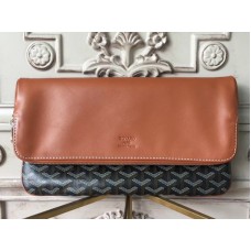 Goyard Goyardine Sainte Marie puha kuplung fekete barna bőr szegéllyel