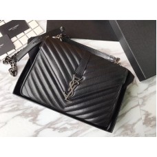 Saint Laurent Coll?Ge Medium Matelass? Bőr Fekete