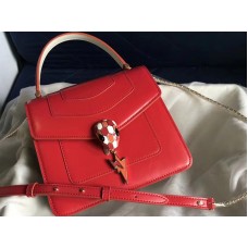 Bvlgari Serpenti Forever 18 cm-es borjúbőr fedél fehér és piros