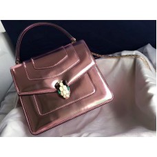 Bvlgari Serpenti Forever fülbevaló 20 cm-es metál borjúbőr rózsaszín kvarc