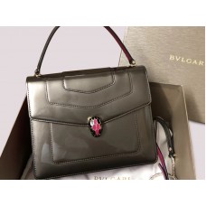 Bvlgari Serpenti Forever fülbevaló 25cm metál borjúbőr sötétszürke