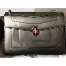 Bvlgari Serpenti Forever fülbevaló 28 cm metál borjúbőr szürke