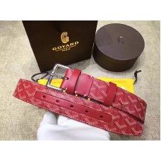 Goyard Chevron Goyardine bőr öv piros