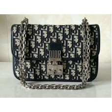 Dior Dioraddict Flap Canvas Ezüst Hardveres Fekete d1006942