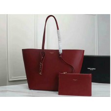 Saint Laurent nagy bőr Ysl bevásárlótáska bordó színben