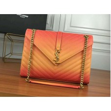 Saint Laurent Ysl Monogram Táska Narancssárga Matelasse Bőrből
