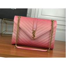 Saint Laurent Ysl Monogram Táska Rózsaszín Matelasse Bőrből