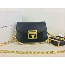 Givenchy Kis gv3 Táska Szemcsés Bőrből És Szarvasbőrből Fekete