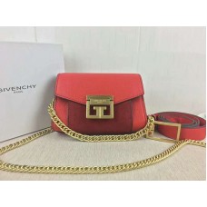 Givenchy Kis gv3 Táska Szemcsés Bőrből És Szarvasbőrből Piros